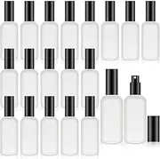 Tessco 20 Pieces Glass Spray Bottles Empty Perfume Atomizer Refillable Mister Reusable Small Clear Fine Mist Pump for Travel Body (Black,3.4 oz)