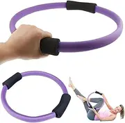 Pilates Ring 14 Inch Fitness Purple Color Yoga Ring with Foam Handle Portable Pilates Equipment for Home, Gym, Thigh Exercise