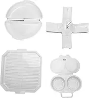 Reusable Microwave Cooking Set, Food Grade Silicone Cookware, Microwave Accessories with with Egg Steam Box Poacher Potato Rack for Daily Meals Gathering Party