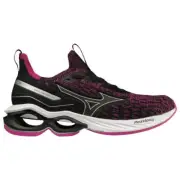 Mizuno | Womens Wave Creation 23 Waveknit Ultra Running Shoes (Black/Purple)
