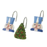 - Shower Curtain Hooks Holiday Bathroom Decor Set of 12 (Nutcracker Trellis