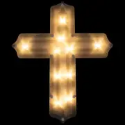Northlight 14" Lighted Religious Cross Easter Window Silhouette Decoration
