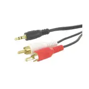 25' Gold Stereo Cable 3.5mm Male to 2 RCA Male