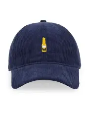 [Gilroy] Corona Micro Embroidery Corduroy Slouch Cap in Blue