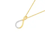 9ct Gold Diamond Infinity Twist Pendant