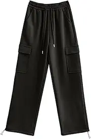 [Generic] 4XL Workout Pants Sweatpants Casual Loose Fleece High Waist Jogger Pants High Waist Loose Harem Casual Sweatpants Plus Size Womens Fleece Pajama Pants