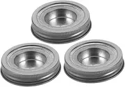 DOITOOL 3 Sets Jar Candle Holder Lid Inserts: Stainless Steel Decorative Covers for Tealight Candles - Design for Home Décor and Outdoor Use
