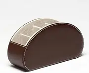 TV Remote Control Holder, Bedside Table/Desk Organizer, 3 Colour Options, PU Leather Makeup Brush/Accessories/Pen/Pencil/Eyeglass Storage Box, AC/Heater/Media Controller Caddy, 5 Compartments (Brown)