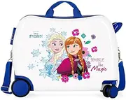 [Disney] Sparkle Frozen Children's 2 Wheel Multi-Directional Suitcase - Blue