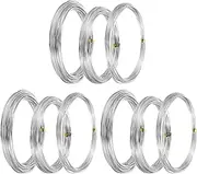 uxcell 1mm/1.5mm/2mm Bonsai Training Wire, 9 Roll Floral Wire Stems Anodized Aluminum Tree Wire 16.4 Feet for Gardening Branch Fixing, Silver