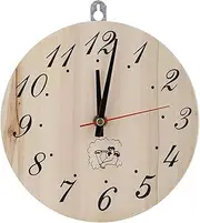 Gsycle Wood Sauna Clock, 8in Sauna Timer Clock Living Room Clock Wood Clock Wall Clock Decorative Steam Room Accessories Sauna Room Decor