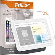 [REY] Pack of 2 Tempered Glass Screen Protectors for Google Nest HUB, 9H+ Hardness, Oleophobic Coating, Anti-Scratch, Anti-UV, Easy to Apply