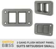 2 GANG PUSH SWITCH Flush Mount Panel Only suit MITSUBISHI SMALL Switch LED 12V