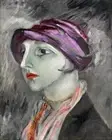 The Violet Hat : Sigrid Hjerten : 1923 : Archival Quality Art Print to Frame
