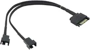 SATA to 3 Pin 4 Pin Fan Sleeved Power Splitter Cable Adapter,15Pin SATA to 1/2/3/4/5 TX3 / TX4 (PWM) 12V PC Case Cooler Y Cord(SATA x 2 Port)