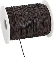 PH PandaHall 160 m 1 mm Waxed Cotton Cord Black Waxed Cord Wax Thread Bead Cord for Bracelets Necklaces Jewellery Making Crafts Contting Macrame
