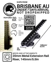 IMPERIALBDU 20mm Picatinny Extension Rail, Weaver Rail Scope Riser FREE SHIPPING