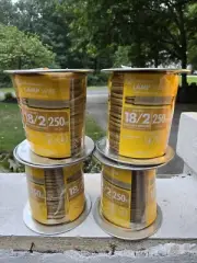 4 Southwire 250 ft. 18/2 Clear Gold Stranded Type: SPT-1 Lamp Wire /cord New