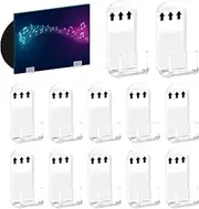 Adhesive Record Shelf, 12 PCS Clear Record Display Holder for LP, CD, Magazine Collection (2 x 6 cm/0.78 x 2.36 in)