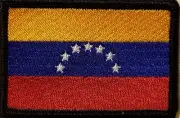 VENEZUELA Flag Patch W/ Hook & Loop Fastener Morale Tactical Emblem BLACK
