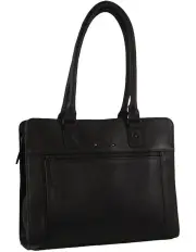 [PIERRE CARDIN] Leather Computer Tote Bag in Black