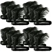 12x 1920s FLAPPER HEADBAND Headpiece Feather Sequin Charleston Gatsby Party BULK - Black