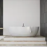 1395-1690*750*570mm Poseidon OVBT Gloss White/Matt White Oval Acrylic Freestanding Bathtub