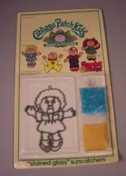 Vintage 1984 Cabbage Patch Kids Dolls Suncatcher toy MIP stained glass MOC