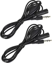 Homoyoyo 2Pcs Audio Extension Cable Sturdy Male to Female Audio Cord with Volume Control for Earphones Lightweight Durable and Portable