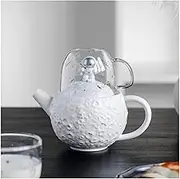 XENITE Tea Kettle Teapot 380ML Teapot Cup Set Creative Moon and Astronaut Shaped Teapot Ceramic Tea Maker and Glass Cup Coffee Maker Tea Kettle Teapots