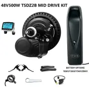 TSDZ2B Mid Drive Motor Kit 500W 48V Torque Pedal Assist VLCD-5 E-Bike Battery