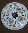 12 Inches Marble Kitchen coffee Table Top Multicolor Gemstone inlay side Table