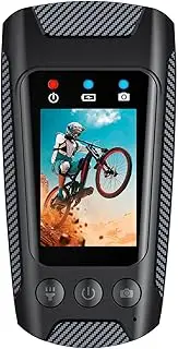 4K 60FPS Multifunctional Cycling Camera ycle Camera Cycle Camera Rainproof 2.0 Inch IPS Color Screen WiFi Connection with Flashlight Bike Horn Build-in Battery for Cycling Black