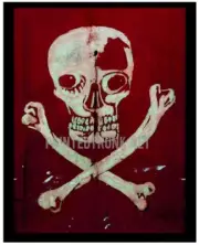 antique tattoo flash folk art brut skull & crossbones poison 16x20 giclee print