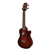 Martinez 'Southern Belle 6 Series' Mahogany Solid Top Electric Cutaway Concert Ukulele with Hard Case (Sunburst)