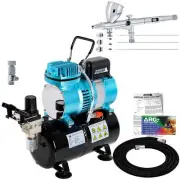 Master G444 Airbrush Air Storage Tank Compressor Kit, Fine Detail 3 Tip Pro Set