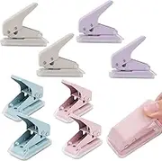 8 Pcs Hole Puncher, Single Hole Punch for Kids 10 Sheets Punch Capacity, Small Mini Hole Punch with Non-Slip Removable Base for Crafts Scrapbooks Paper Card