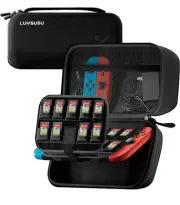 Luvsusu Carry Case Compatible with Nintendo Switch OLED W/ 19 Game Slot Storage