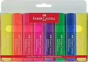 Faber-Castell Fluorescent Highlighter Set - 8 Chisel Tip Highlighter Pens in Assorted Neon Colors
