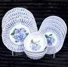 12 Shabby Chic Floral Hydrangea Blue White Melamine Plates & Bowls Spring Summer
