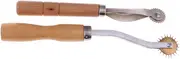 2pcs Serrate Edge Pattern Tracer Tracing Wheel Stitch Marker Wooden Handle