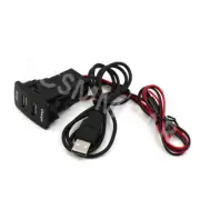 Dual Port USB Car Charger W/Audio Socket 12-24V Fit For Toyota Tacoma 2005-2011