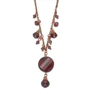 Fashion 1928 Jewelry Rose-Tone Purple Faceted Glass Dangle Beads 16 Inch Necklace With 3 Extension