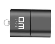 5X DM CR015 MicroSD Card Reader with TF Card Slot USB Flash Drive for Computer or for Car USB Adapter - Black