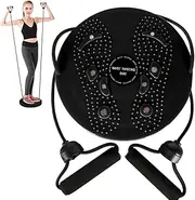 Waist Sculptor, Waist Twisting Disc,Twister Exercise for Waist,Twist Board with Massage Foot Sole and Resistance Bands,for Aerobic Exercise and Toning Workout Home Gym Board