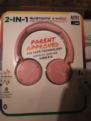 Altec Lansing 2-in-1 Kid Safe Wired & Bluetooth Headphones Princess Pink