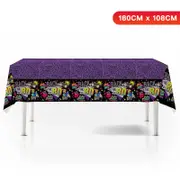 Back to the 80's Theme Plastic Tablecloth Table Cover 180cm x 108cm - Kids Birthday Party Tableware