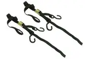 TIE DOWNS BLACK CLASSIC TIEDOWN WITH INTEGRATED SOFT HOOK. 4500LBS RATED ASSEMBLY STRENGTH