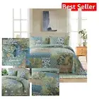 Machine Washable Floral Patchwork Bedspread Set - Twin Size & All-Season