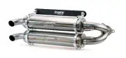 Trinity Dual Slip On Exhaust Stainless Steel Muffler For RZR Turbo R Sport 20-24
